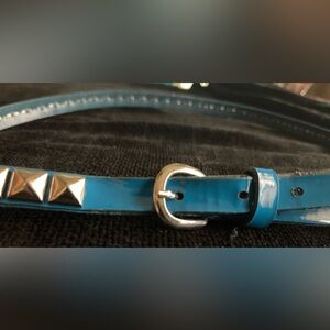 Turquoise Metal Studded Belt, Size 36, 80’s Retro Punk, unisex